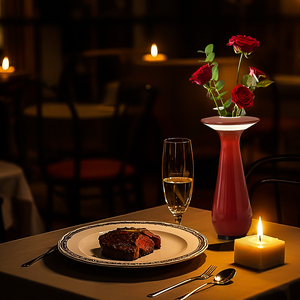 Hiện Đại Môi Trường Xung Quanh Sang Trọng Nhà Hàng Trang Trí Nội Thất Có Thể Sạc Lại Không Dây Hoa Hào Quang Bình Ăn Ăn LED Từ Charing Bảng Cơ Sở Đèn - Product Image 2