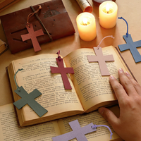 Marque-page en cuir PU coloré, marqueurs de pages de livre, accessoires bibliques, cadeaux chrétiens pour l'église, pour les amateurs de livres chrétiens