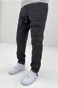 Pantaloni <span class=keywords><strong>Cargo</strong></span> Casual da uomo personalizzabili in cotone con elastico in vita spesso tessuto in saia stile dritto con entrambe le tasche <span class=keywords><strong>Cargo</strong></span>
