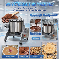 Machine à mélanger le chocolat en pierre pour la production de chocolat du grain à la barre