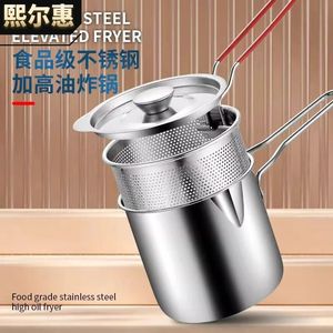 Stainless Steel Deep Fryer Mini Pot With Filter Multi Functional Oil Saving Household Noodle Pot - Product Image 1