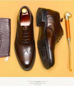 S0010X di alta vendita di alta qualità in pelle di primo strato in vacchetta formato Business a punta si sposano scarpe da uomo all'ingrosso - Product Image 2