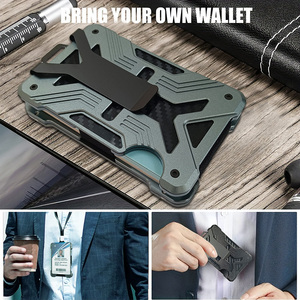 <span class=keywords><strong>Porte</strong></span>-cartes d'identité minimaliste en métal pour hommes avec <span class=keywords><strong>AirTag</strong></span>, portefeuille fin en aluminium anti-RFID pour <span class=keywords><strong>AirTag</strong></span> et pinces à billets - Product Image 3