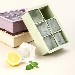 Lot <span class=keywords><strong>de</strong></span> 3 moules à glaçons en silicone <span class=keywords><strong>de</strong></span> grande taille avec couvercle amovible anti-fuite, bac à glaçons carré et sans BPA pour les cocktails - Product Image 3