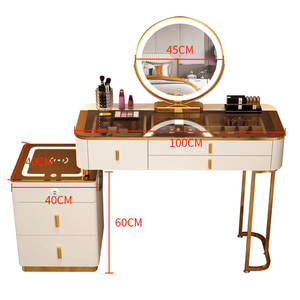 Table de Maquillage Intelligente Convertible Princesse <span class=keywords><strong>avec</strong></span> <span class=keywords><strong>Miroir</strong></span> <span class=keywords><strong>LED</strong></span>, Multifonctionnel à Charge Sans Fil, Vente en Gros - Product Image 5