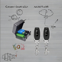 Système de télécommande universel 1 canal mini 433 MHz étanche avec récepteur de relais sans fil, code d'apprentissage, 2 boutons LED