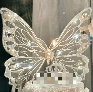 Decoración de Pastel <span class=keywords><strong>para</strong></span> el Día de San Valentín, Lámpara Luminosa con Forma de Mariposa Grande, Decoración de Flores <span class=keywords><strong>para</strong></span> <span class=keywords><strong>Cumpleaños</strong></span>, Hermosa Decoración de Ambiente - Product Image 5