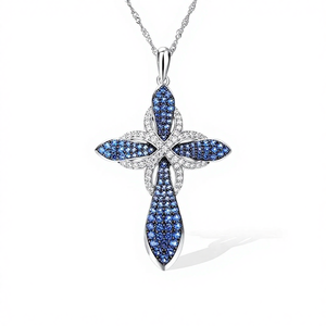 Counterattack Series Alloy 925 Silver Inlaid <b>Crystal</b> & Rhinestone Nano Stone Vintage Unisex Pendant <b>Jewelry</b> - Product Image 1