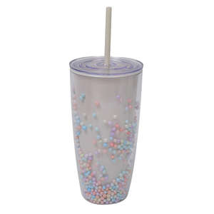 2024 nueva taza de agua de plástico arcoíris creativa moda gran capacidad señoras Kawaii botella de agua de paja - Product Image 5