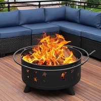 Brasero de jardin rond de 23,5 pouces pour brûler du bois, barbecue pour patio extérieur et cour arrière