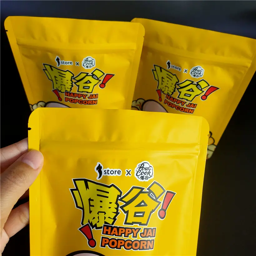 Stand Up sacchetti di imballaggio in plastica con cerniera per Snack di frutta secca zucchero caramelle dado Popcorn Design di imballaggio