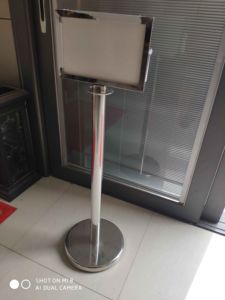 Top Use A3 <b>Poster</b> Display Sign <b>Frame</b> Holder Retractable Belt Barrier Stanchions for Crowd Control - Product Image 5
