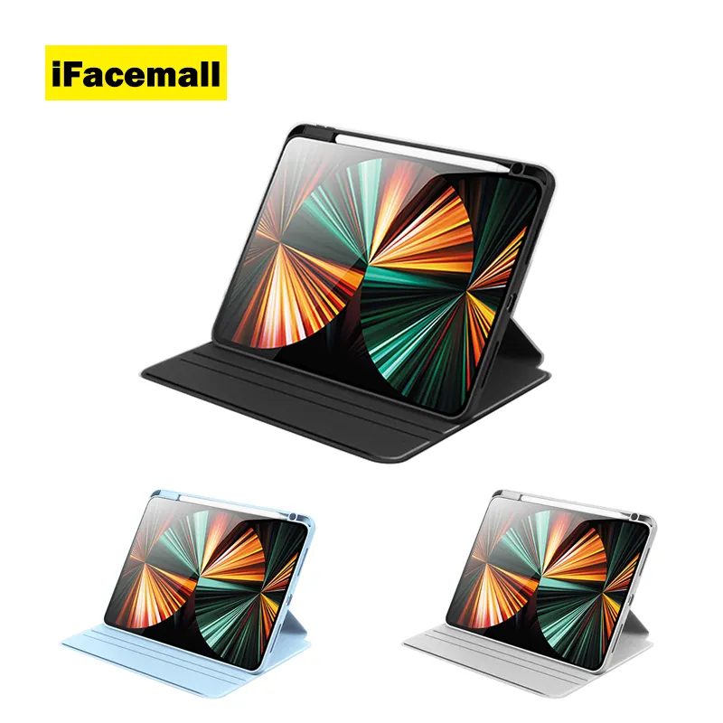 IFacemall 핫 세일 방수 방진 아크릴 + TPU + PU 가죽 커버 태블릿 케이스 연필 홀더가있는 iPad Pro 공기 12.9 11