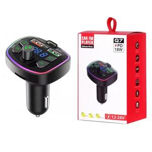 Transmissor FM sem fio para carro, receptor de áudio para chamadas viva-voz, disco TF U, MP3 player, carregador rápido USB 5.0 FM, modulador