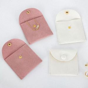 Factory Added Thick Velvet Cloth Snap Bag <b>Necklace</b> Crystal Bracelet Packaging Bag Folding Dustproof <b>Storage</b> Bag Customized LOGO - Product Image 4