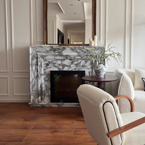 Hanging Fireplace Mantel and Stone Fireplace for TV Stand and Accessories and <strong>Marble</strong> Fireplace Insert <strong>Hearth</strong> <strong>Slab</strong> - Product Image 5