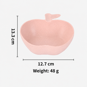 Bol en paille de blé en forme de pomme, bol à riz pour enfants, bol de service pour bébé, vaisselle personnalisable avec logo - Product Image 4