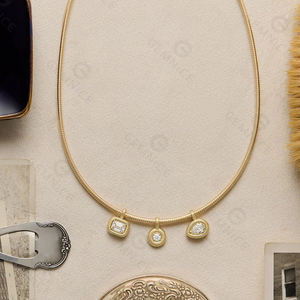 จี้เพชรทรงเพชรริบบิ้น Gemnel Delphine ประดับเพชรคิวบิกเซอร์โคเนียสีขาว รูปทรงกลม/สี่เหลี่ยม/หยดน้ำ พร้อมสร้อยคอแบบโชคเกอร์ - Product Image 2