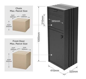 Buzón de Correos Independiente de Acero Galvanizado Resistente a la Oxidación, Seguro, con Cerradura, Impermeable, de Gran Capacidad, para Uso Diario en Exteriores - Product Image 3