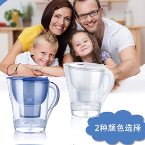 Carafe filtrante à eau 2,5-3,5 L, charbon actif, eau alcaline minérale, fonctionnement manuel, options de couleurs blanc et bleu - Product Image 1