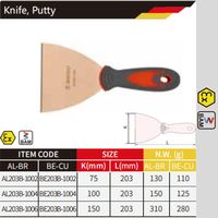 Couteau à mastic anti-explosion en bronze d'aluminium de qualité industrielle WEDO certifié ATEX FM, revêtement en poudre, sans étincelles