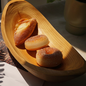Cedar Wood Fruit <b>Plate</b> Oval Handmade Bamboo Dish Japanese Style Tableware Small Size 30x15x5 <b>Large</b> 35x15x8 - Product Image 3
