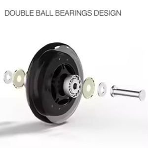 Roues pivotantes silencieuses en PU de 2,5 et 3 pouces, style patins à roulettes, noires transparentes, modernes, réglables, universelles, charge 35 kg - Product Image 2