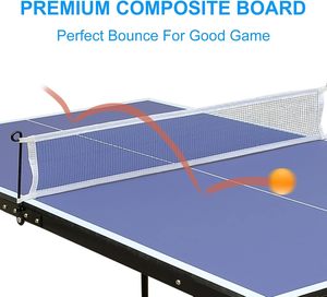 Mesa de Ping Pong/Tenis de Mesa Plegable Portátil con Marco de Acero MDF, Ecológica, Certificada por la CE, para Uso en Interiores/Exteriores - Product Image 5