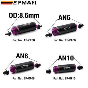 Filtre à <span class=keywords><strong>carburant</strong></span> à haut débit en aluminium de course universel EPMAN, raccords AN6 AN8 AN10, diamètre extérieur : 8,6 mm, adaptateur - Product Image 2