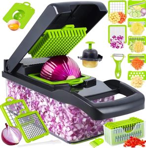 High Quality Gadget 15 in 1 Multifunctional Hand Held Onion Veggie Cutter Fruits Slicer Food Salad Manual <b>Vegetable</b> <b>Chopper</b> - Product Image 1