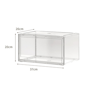 Clear Acrylic Rectangle Shoe Organizer <strong>Storage</strong> <strong>Box</strong> <strong>Stackable</strong> and Foldable PET Plastic Bins for Efficient Shoe <strong>Storage</strong> - Product Image 2