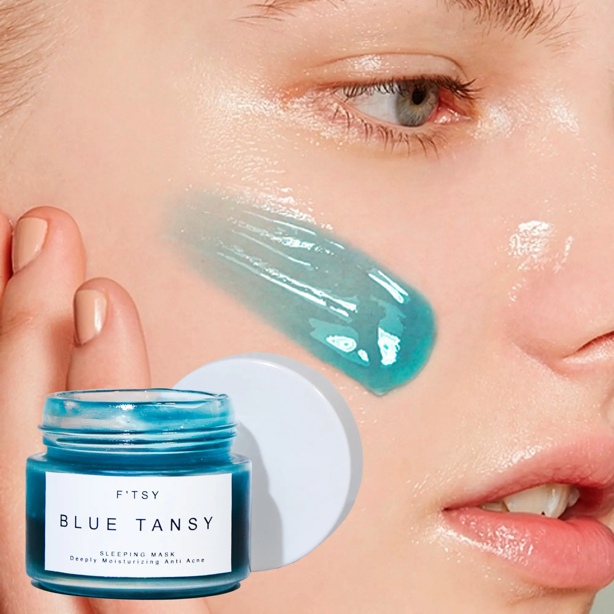 Großhandel OEM Blue Tansy Gesichts gel Creme Hydra Moist Eiswasser Schlaf creme für Akne Haut