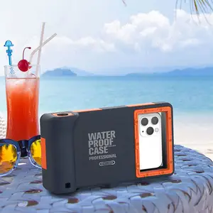 Laudtec SJK092 Cover Selfie Tempered Glass Metal Lanyard Waterproof Diving Clear Phone Case For Iphone 15 14 13 12 Plus Pro Max