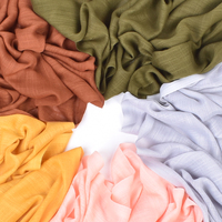 Écharpe d'Hiver Chaude Longue Femme en Polyester Coton 70*180cm, Châle Pashmina Coloré avec Glandes, Voile Musulman Hijab Turban pour Femmes