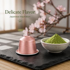 Cápsulas de Matcha de Aluminio Compatibles con Nespresso Original Line, Estilo Japonés, Reciclables, Té Verde Puro, L-Teanina - Product Image 1