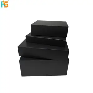 cosmetic packaging boxes luxury black cardboard foldable magnetic gift boxes for small business