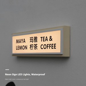 Letrero Luminoso Rectangular de Metal con Borde Acústico, Acabado Automotriz Acrílico, para Colgar en Tiendas y Escaparates - Product Image 3