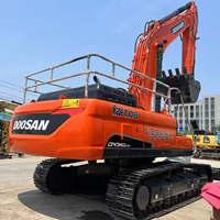 Excavatrice d'occasion Doosan DX340LCA, modèle 2020, 34 tonnes, couleur orange, pour travaux de construction lourds, à vendre