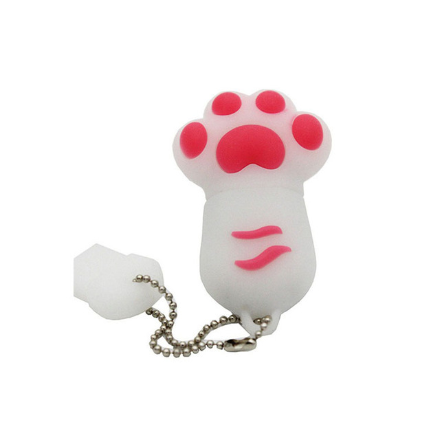 Cute Mini Cat-paw Shape Cartoon PVC USB Flash Drive 2G 4G 8G 32GB 64GB Pendrive for Gift New 2.0 Interface