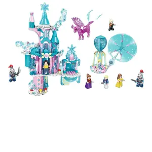2024 Stadtbau Mädchen Spielzeugladen Geschäftsserie - rosa Riesenrad-Modell Bausteine Montage