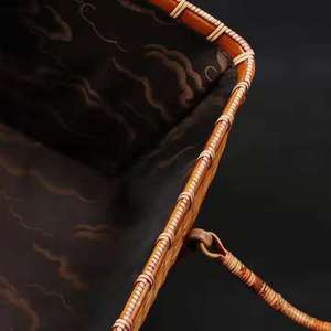Handmade <b>Bamboo</b> Woven Storage Box Rectangle Living Room Neatening Food <b>Container</b> Single Tier - Product Image 4