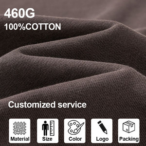 460 gsm poids lourd nouveau style col rond T-shirt personnalisé Vintage lavé à l'acide 100% coton hommes à manches longues t-shirts - Product Image 4