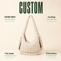 Sac fourre-tout matelassé personnalisé, grand format, léger, en nylon, bandoulière, hobo, résistant à l'eau, pour le quotidien et les voyages, vente en gros, usine OEM