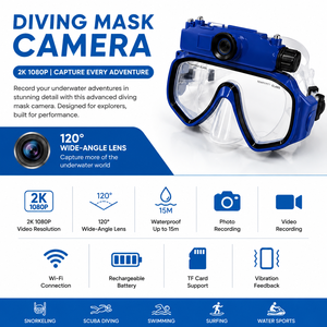 Cámara de Acción con Bajo MOQ, 2K 1080P, IP67 Impermeable, Gran Angular de 170°, Wi-Fi Inteligente, Control Remoto Inalámbrico - Product Image 3