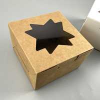 Personnaliser votre taille et imprimer le LOGO dessert gâteau tarte boîte d'emballage en papier brun fenêtre transparente boîte-cadeau