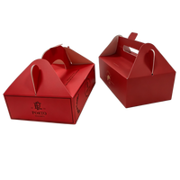 Caja de Regalo Premium con Impresión UV a Color, Empaque de Cartón Dorado con Efecto de Estampado en Lámina Dorada para Papel de Grado Alimenticio, Pastelería, con Asa