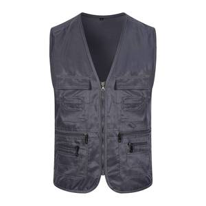 Multi Pocket Vest Workwear Polyester Fiber Solid Color Thin Vest For Work Use VM016 - Product Image 4