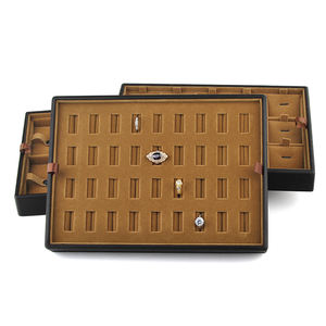 15 Slot Custom Logo Pu Leather Travel <b>Display</b> <b>Jewelry</b> Tray Zipper Case Storage Organizer <b>Jewelry</b> Box - Product Image 2