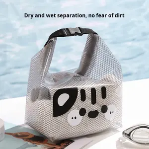 Faltbare Aufbewahrung tasche für nasse/trockene Kleidung mit großer Kapazität Schwimm-Fitness-Kordelzug-Toiletten artikel für Männer und Frauen Wasserdichte Trennung - Product Image 5