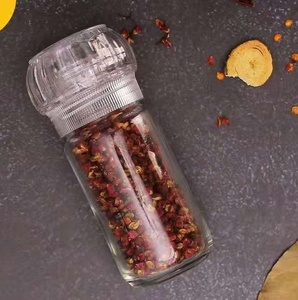 Wholesale Plastic Spice Grinder Cap Salt and Pepper Mill Glass Pepper Grinder Lid with 100ml Glass Jar
